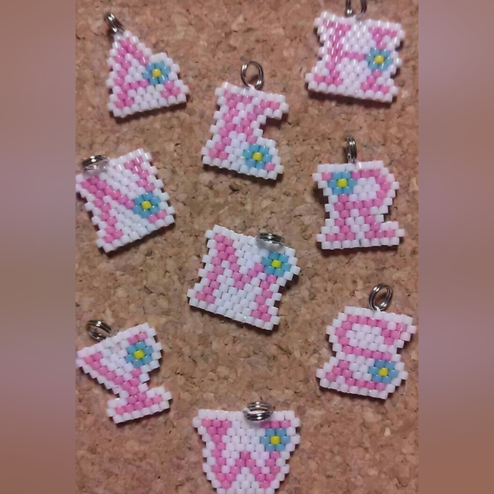 Flat beaded Letter charms